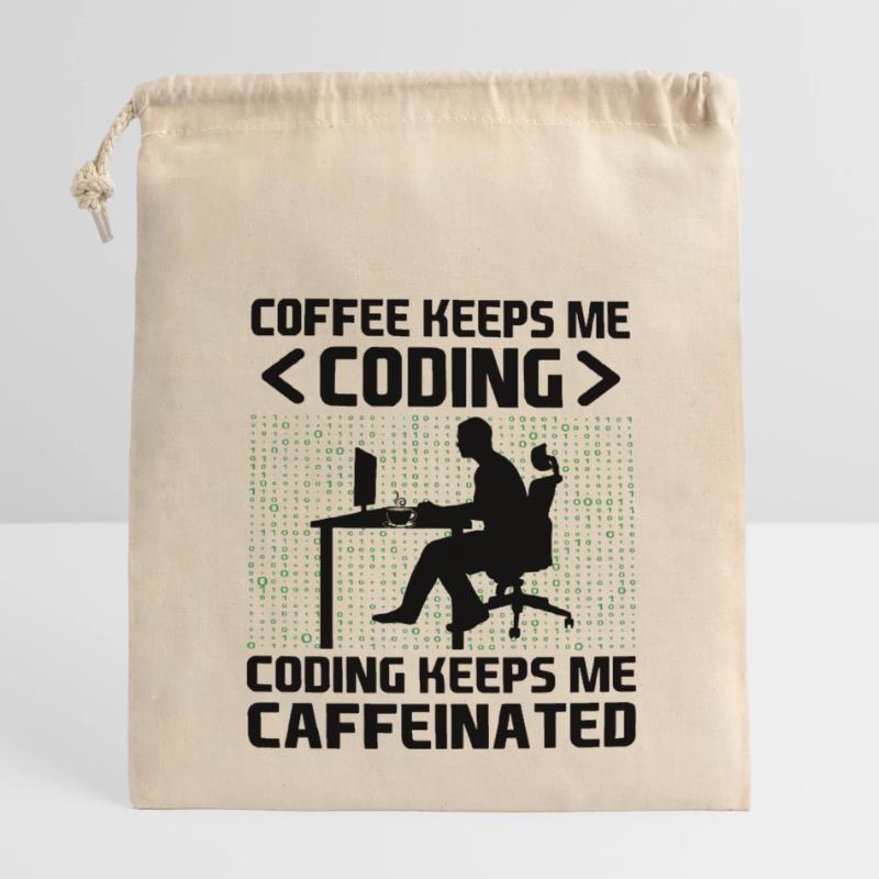 Kaffee-Codierung Programmierer Programmierer Entwickler Nerd Coff Verschließbarer Geschenkbeutel aus Baumwolle (14x20cm)
