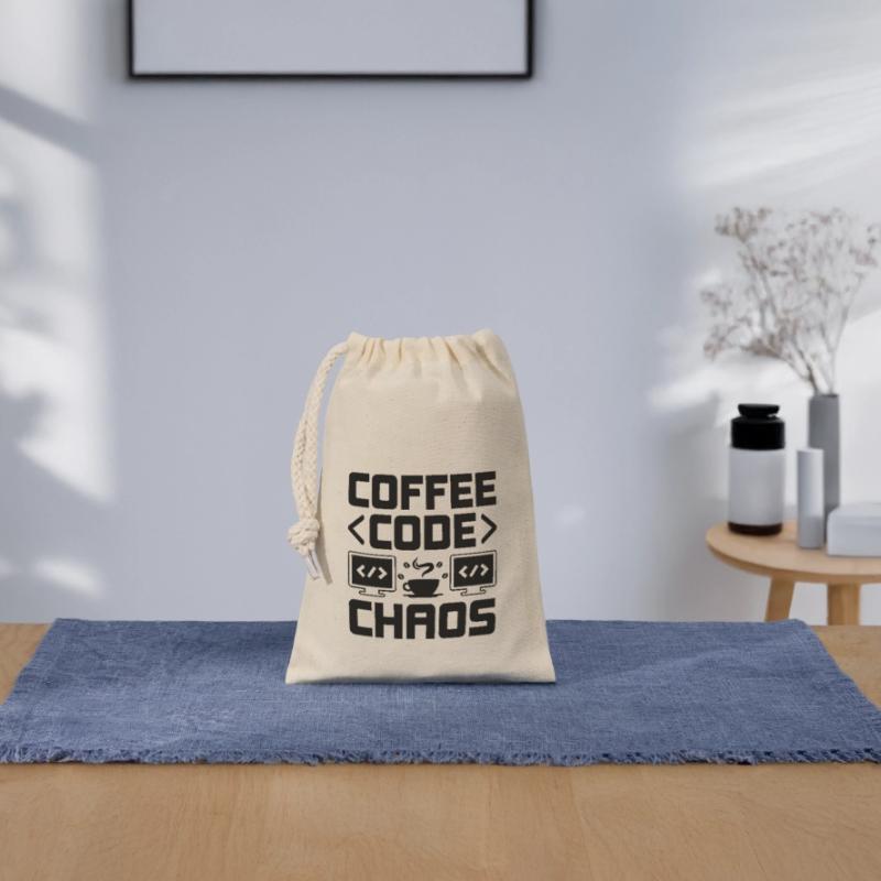 Coffee Coding Programmer Coder Developer Nerd Coff Closable cotton gift bag (14x20cm)