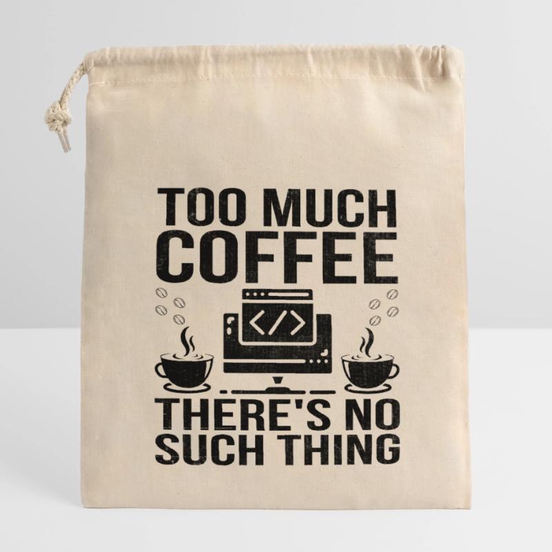 Café Codage Programmeur Codeur Développeur Nerd Coff Sac cadeau en coton avec cordon (14 x 20 cm)