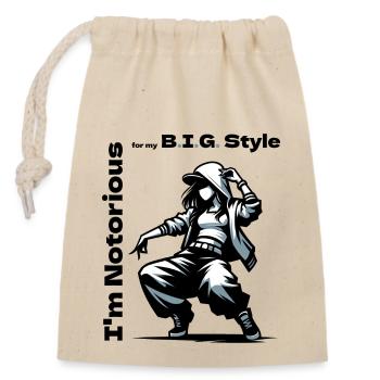 I m Notorious for my B I G Style - Sac cadeau en coton avec cordon (14 x 20 cm) - nature - Devant