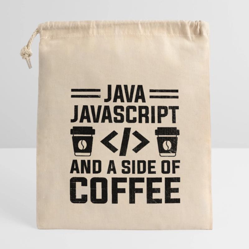 Café Codage Programmeur Codeur Développeur Nerd Coff Sac cadeau en coton avec cordon (14 x 20 cm)