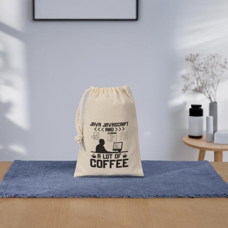 Café Codage Programmeur Codeur Développeur Nerd Coff Sac cadeau en coton avec cordon (14 x 20 cm)