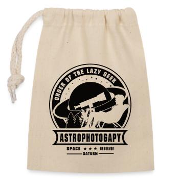 ORDER OF THE LAZY GEEK Saturn Astrophotography - Closable cotton gift bag (14x20cm) - nature - Front