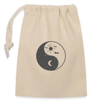 Giorno e Notte Yin e Yang Segno - Sacchetto regalo richiudibile in cotone (14x20 cm) - natura - Fronte