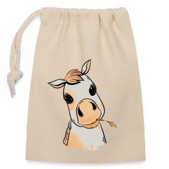 Poulain, Bébé, Cheval, Enfant, Cadeau D’anniversaire, Enfant - Sac cadeau en coton avec cordon (14 x 20 cm) - nature - Devant