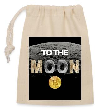 Bitcoin the moon - Variante 13 - Verschließbarer Geschenkbeutel aus Baumwolle (14x20cm) - Natur - Vorne