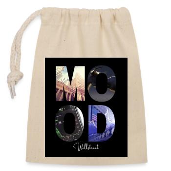 Wallstreet Mood - Börsen Mood - Verschließbarer Geschenkbeutel aus Baumwolle (14x20cm) - Natur - Vorne