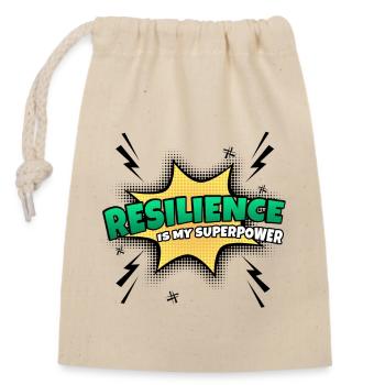 Resilience is my superpower - Closable cotton gift bag (14x20cm) - nature - Front