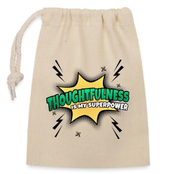 Prudence is my superpower trait - Closable cotton gift bag (14x20cm) - nature - Front