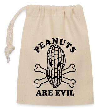 Les cacahuètes sont mauvaises – Allergique aux cacahuètes - Sac cadeau en coton avec cordon (14 x 20 cm) - nature - Devant