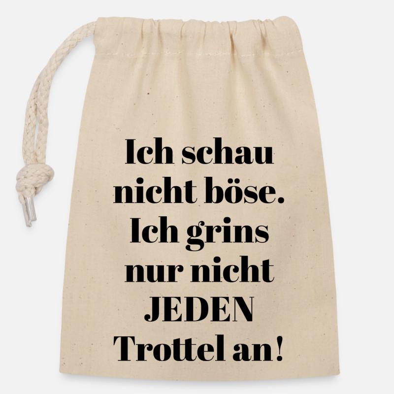 I don't look angry - Closable cotton gift bag (14x20cm) - nature