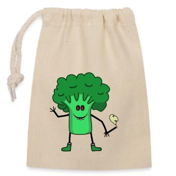 Brokkoli Gemüse Jugendliche Rauchen Joint Canabis - Verschließbarer Geschenkbeutel aus Baumwolle (14x20cm) - Natur - Vorne