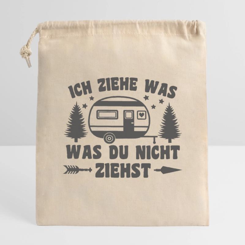I pull what you don't pull Caravan Camper Closable cotton gift bag (14x20cm)