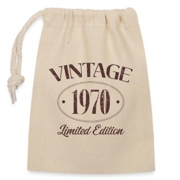 Années 1970 édition limitée anniversaire des années 1970 - Sac cadeau en coton avec cordon (14 x 20 cm) - nature - Devant