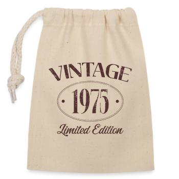 Vintage 1975 Limited Edition Geburtstag 1975 - Verschließbarer Geschenkbeutel aus Baumwolle (14x20cm) - Natur - Vorne