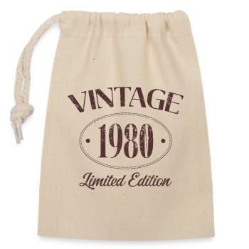 Années 1980 édition limitée anniversaire des années 1980 - Sac cadeau en coton avec cordon (14 x 20 cm) - nature - Devant