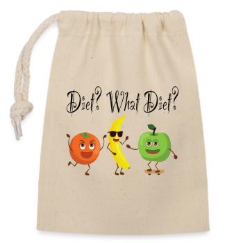 Diet What Diet Diät Obst Lustiger Spruch Abnehmen - Verschließbarer Geschenkbeutel aus Baumwolle (14x20cm) - Natur - Vorne