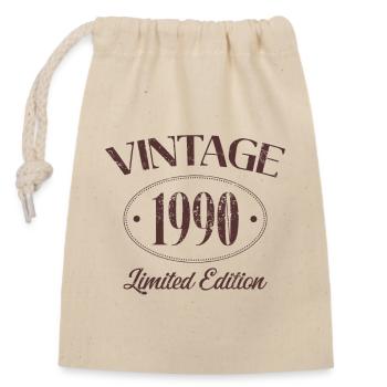 Vintage des années 1990 édition limitée anniversaire des années 1990 - Sac cadeau en coton avec cordon (14 x 20 cm) - nature - Devant