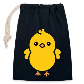 chick - Closable cotton gift bag (14x20cm) - navy - Front