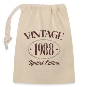 Vintage 1988 Limited Edition Geburtstag 1988 - Verschließbarer Geschenkbeutel aus Baumwolle (14x20cm) - Natur - Vorne