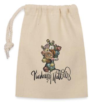 Kindness Matters - Closable cotton gift bag (14x20cm) - nature - Front
