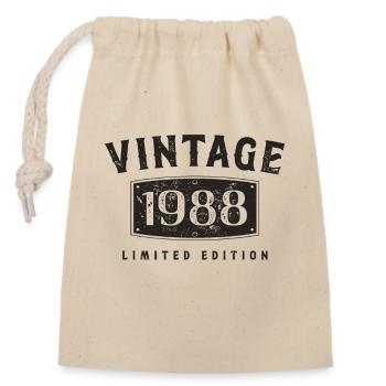 Geburtstag 1988 Limited Edition Vintage 1988 - Verschließbarer Geschenkbeutel aus Baumwolle (14x20cm) - Natur - Vorne