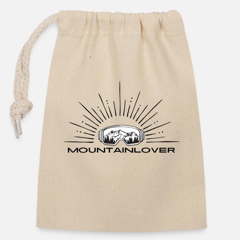 Mountaintlover - Verschließbarer Geschenkbeutel aus Baumwolle (14x20cm) - Natur
