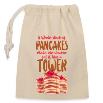 Pancake Lover Kids A Whole Stack - Closable cotton gift bag (14x20cm) - nature - Front