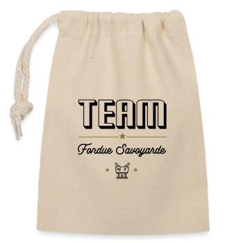 Team Fondue Savoyarde. Für Fondue-Fans - Verschließbarer Geschenkbeutel aus Baumwolle (14x20cm) - Natur - Vorne