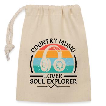 County Music Vintage Music Lover Western Country C - Verschließbarer Geschenkbeutel aus Baumwolle (14x20cm) - Natur - Vorne
