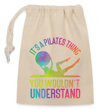 Pilates Instructor Teacher - Closable cotton gift bag (14x20cm) - nature - Front