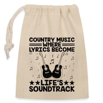County Music Vintage Music Lover Western Country C - Verschließbarer Geschenkbeutel aus Baumwolle (14x20cm) - Natur - Vorne