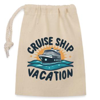 Kreuzfahrtschiff Urlaubskreuzfahrt Kreuzfahrt - Verschließbarer Geschenkbeutel aus Baumwolle (14x20cm) - Natur - Vorne