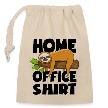 Faultier - Home office shirt - Geschenk - Verschließbarer Geschenkbeutel aus Baumwolle (14x20cm) - Natur - Vorne