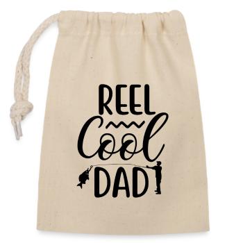 Reel cool dad Fishing - Verschließbarer Geschenkbeutel aus Baumwolle (14x20cm) - Natur - Vorne