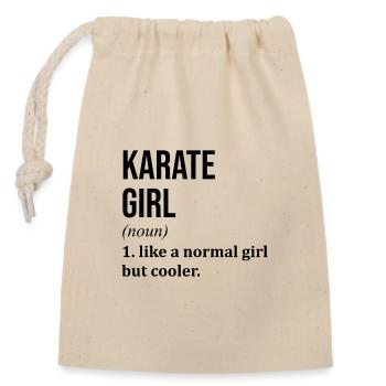 Karate - Closable cotton gift bag (14x20cm) - nature - Front