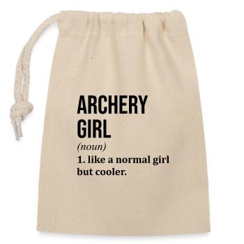 Archery - Closable cotton gift bag (14x20cm) - nature - Front