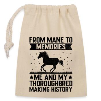 Courses de chevaux pur-sang Équitation Chevaux équestres - Sac cadeau en coton avec cordon (14 x 20 cm) - nature - Devant
