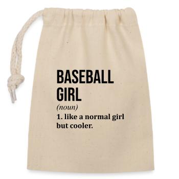 Base-ball - Sac cadeau en coton avec cordon (14 x 20 cm) - nature - Devant