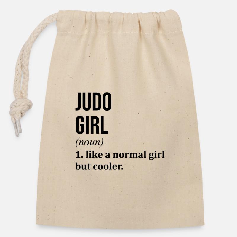 Judo - Closable cotton gift bag (14x20cm) - nature
