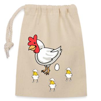 Easter Hen Chick Baby Eggs Eggshell Poultry - Closable cotton gift bag (14x20cm) - nature - Front