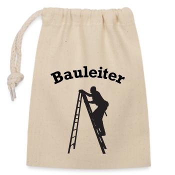 Bauleiter Baustelle Baustellen lustig - Verschließbarer Geschenkbeutel aus Baumwolle (14x20cm) - Natur - Vorne
