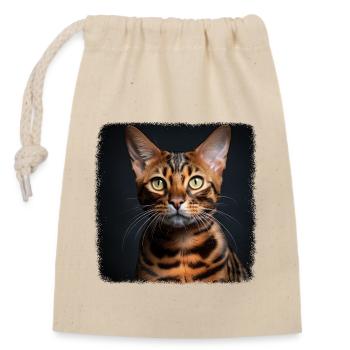 Bengal Cat Bengalkatze - Verschließbarer Geschenkbeutel aus Baumwolle (14x20cm) - Natur - Vorne