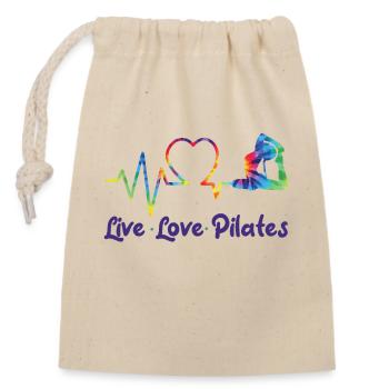 Pilates Instructor Teacher - Closable cotton gift bag (14x20cm) - nature - Front