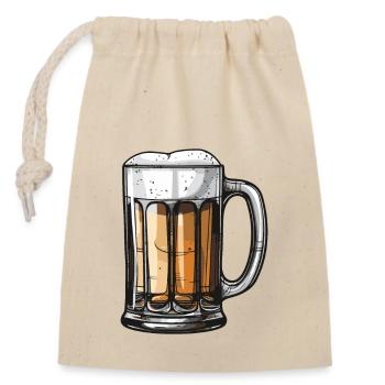 Beer Mug Beer - Closable cotton gift bag (14x20cm) - nature - Front