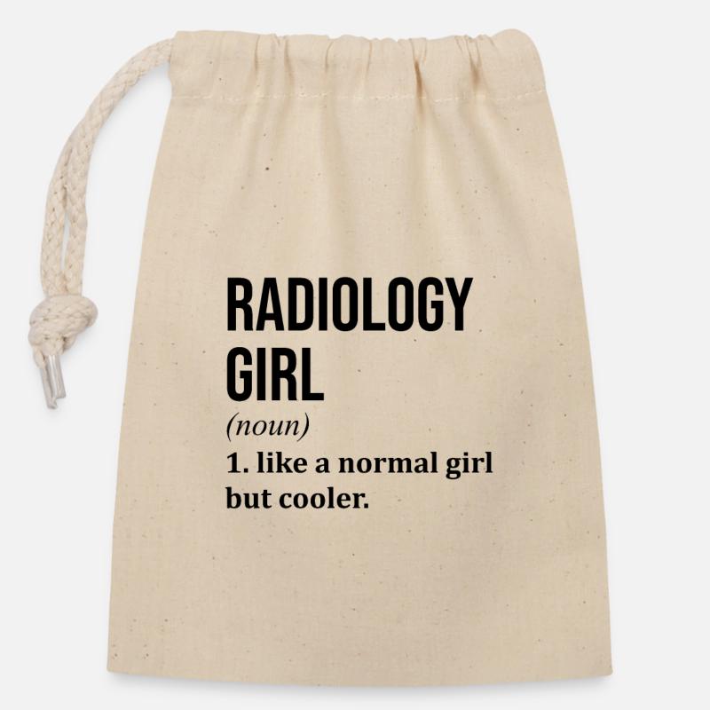 radiologie - Sac cadeau en coton avec cordon (14 x 20 cm) - nature