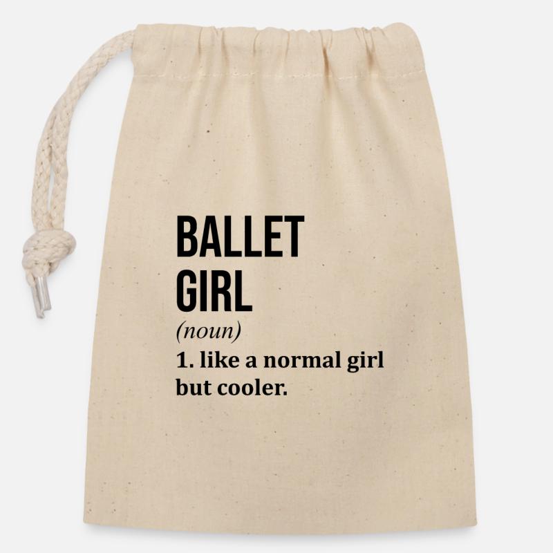 ballet - Sac cadeau en coton avec cordon (14 x 20 cm) - nature