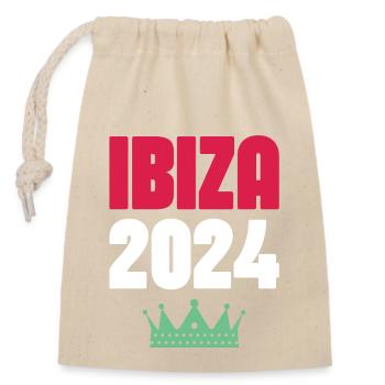Jours fériés à Ibiza 2024 - Sac cadeau en coton avec cordon (14 x 20 cm) - nature - Devant