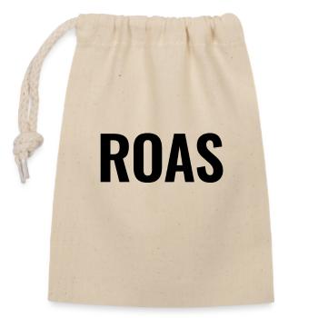 ROAS (en anglais seulement) - Sac cadeau en coton avec cordon (14 x 20 cm) - nature - Devant