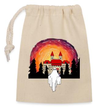 Ghosts Castle Midnight Witching Hour Horror - Closable cotton gift bag (14x20cm) - nature - Front